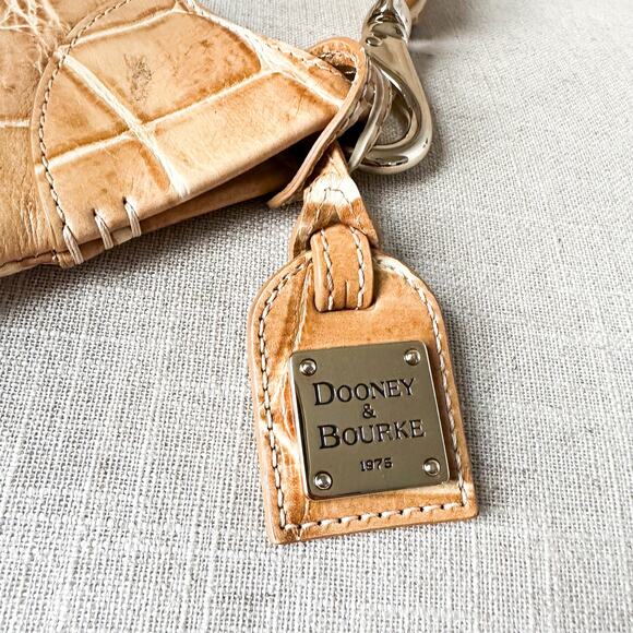 Vintage Mint DOONEY & BOURKE Tan Crocodile Embossed Leather Shoulder Bag - Picture 12 of 12